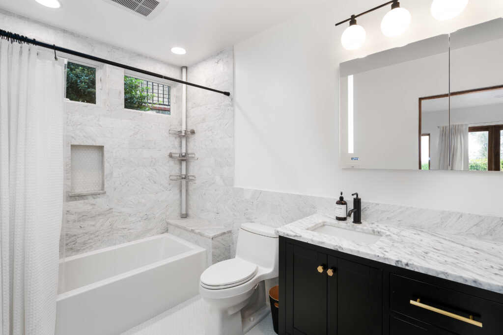 Custom remodeled kitchen and dining with high-end finishes