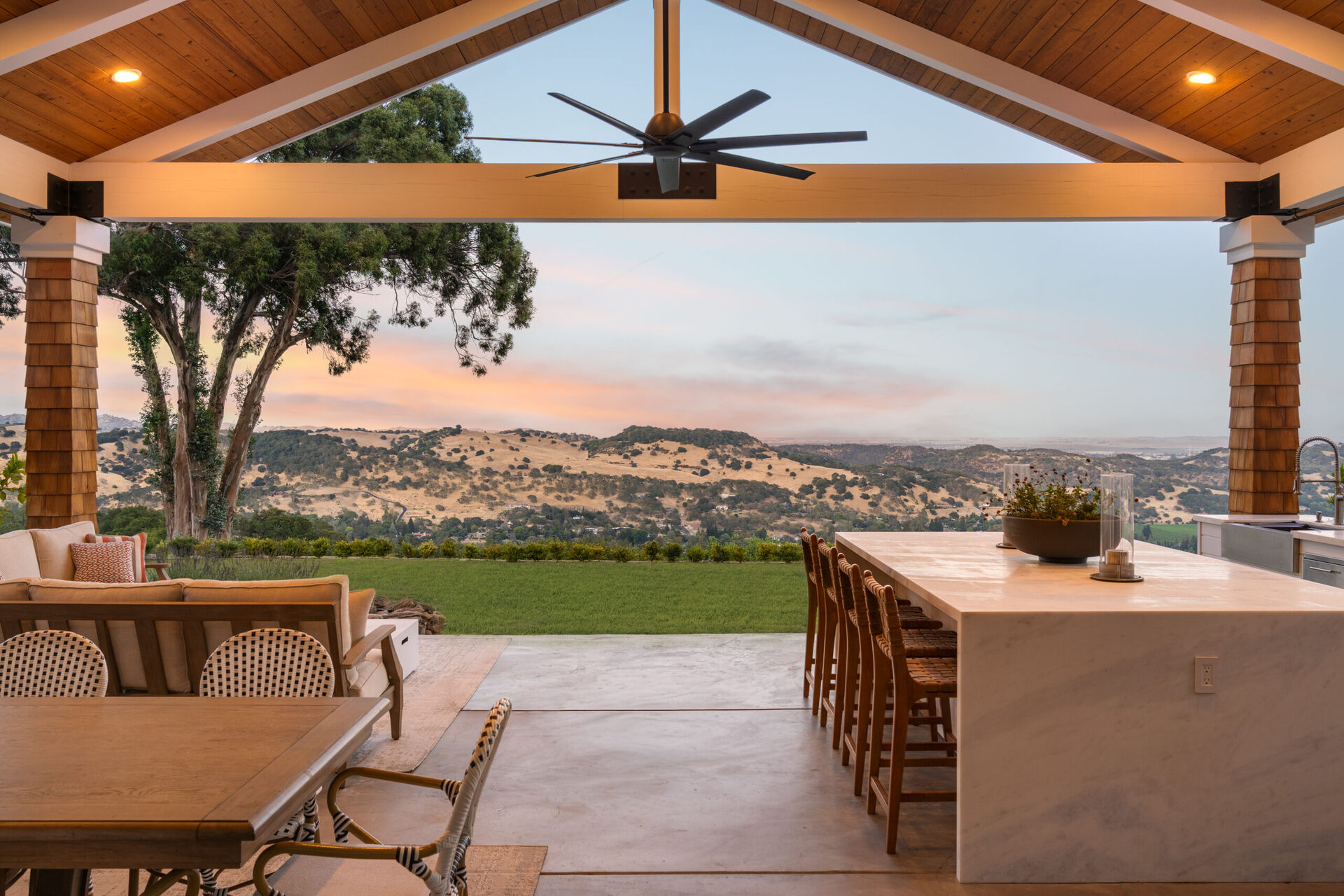 Precision construction — twilight exterior with city view